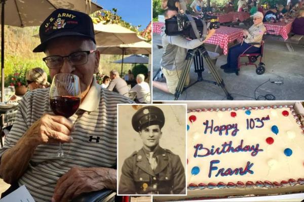 宾夕法尼亚州的老将弗兰克•普利亚诺在103岁高龄时将他的长寿归功于巧克力和苏打水