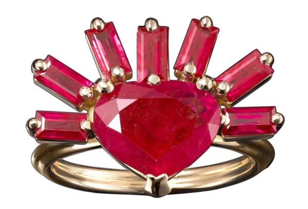 The Solange Azagury 18K Ruby Ring, seen here, is valued at $23,765, Agapov said.