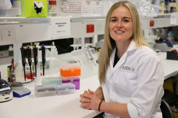 Endometriosis researcher, Dr Fiona Cousins in her lab at Hudson Institute