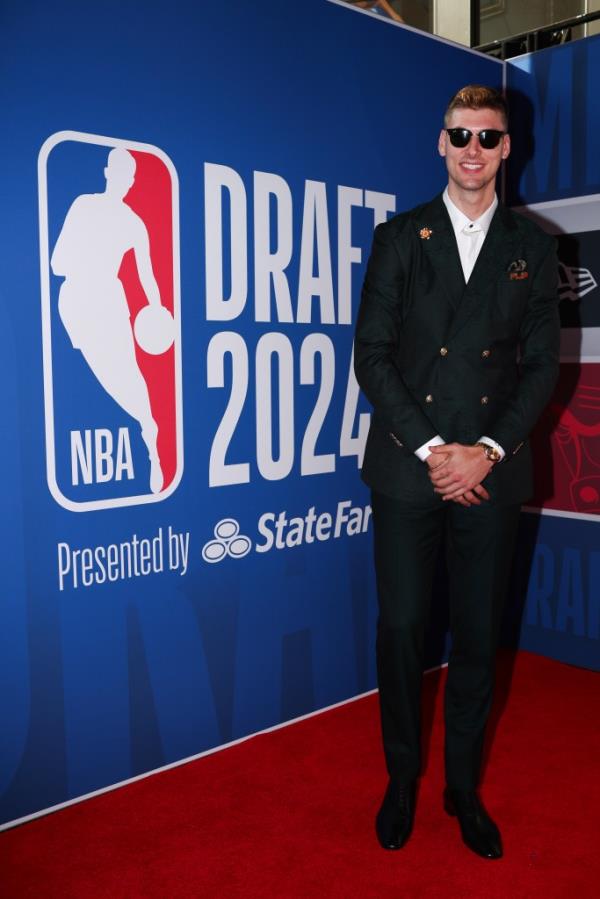 Kyle Filipowski attends the first round of the 2024 NBA Draft on June 26, 2024.