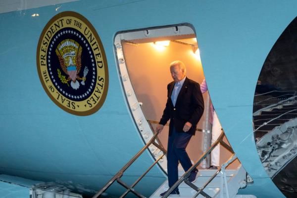 President Joe Biden arrives on <a href=