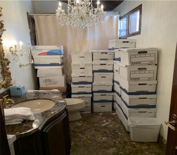 Stacks of boxes found inside Mar-a-Lago.