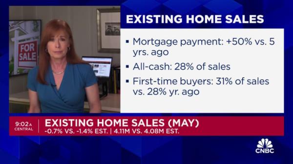 Existing home sales in May were essentially flat